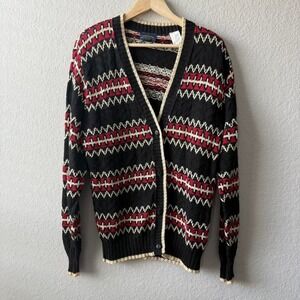 British Passage Black and red cardigan